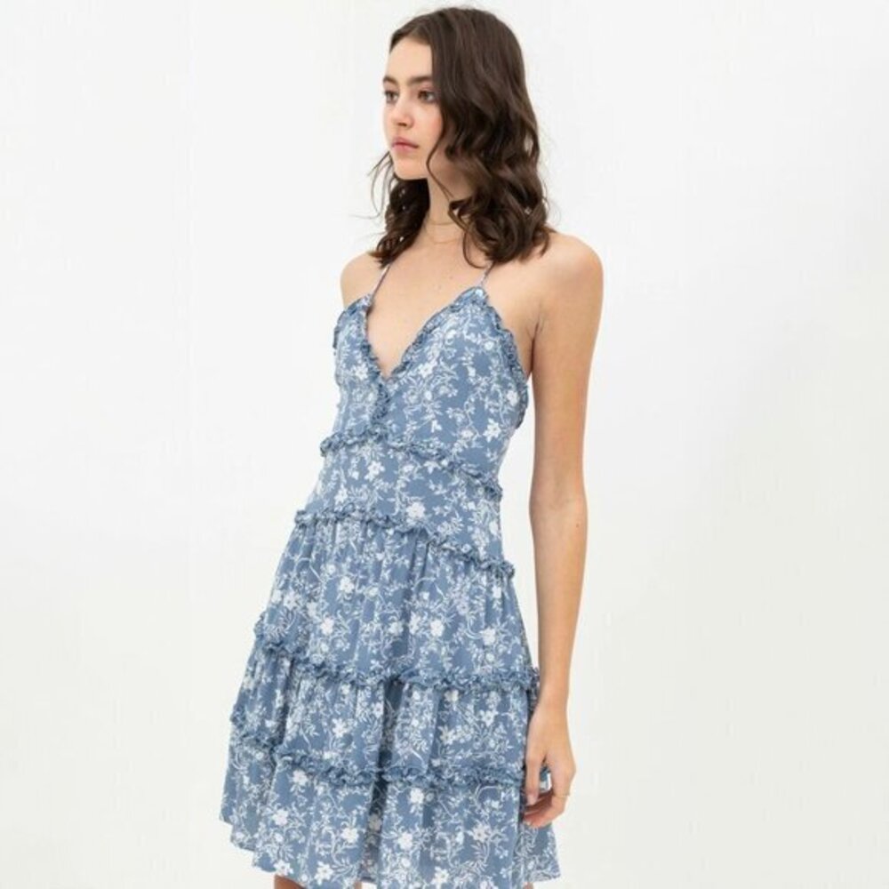 Love Tree Floral Tiered Cami Dress - sz Medium